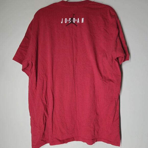Air Jordan Spell Out Jumpman Red T-Shirt Men's Large Red Puff Print Michael - Picture 6 of 7